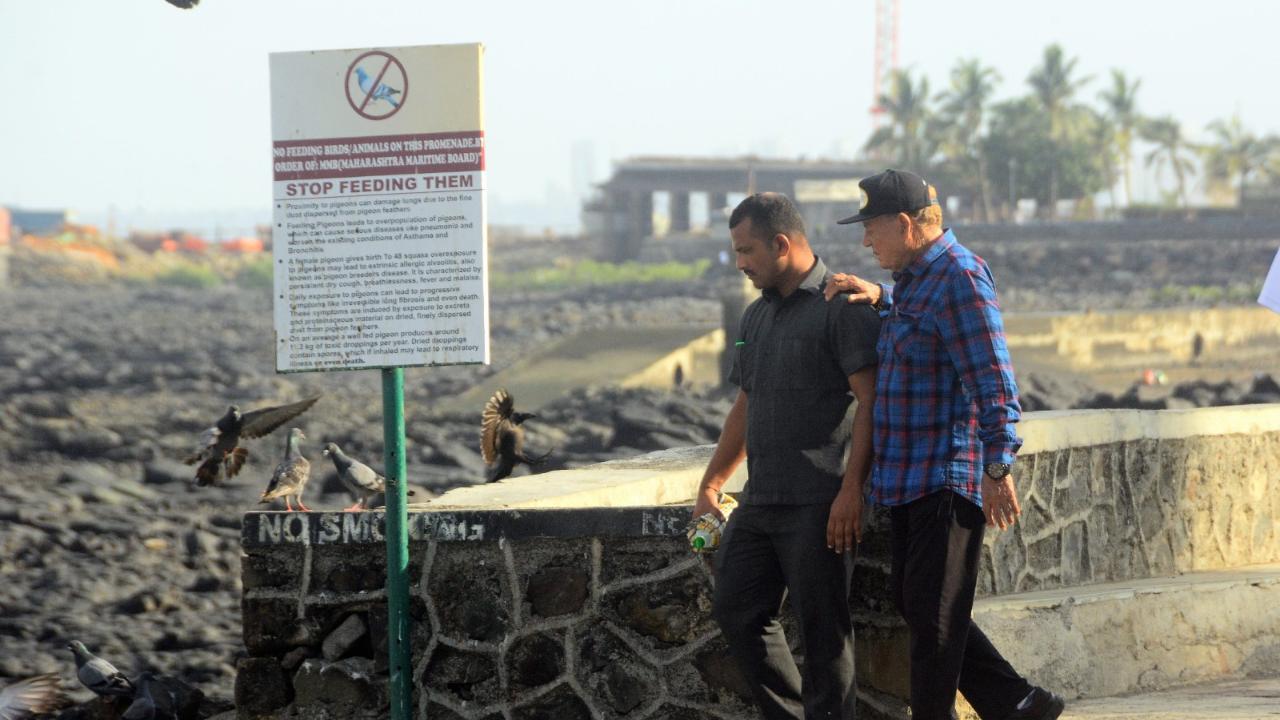 The incident occurred at 8:45 am when Salim, 88, decided to take a brief rest on a bench near the Windermere building on the promenade